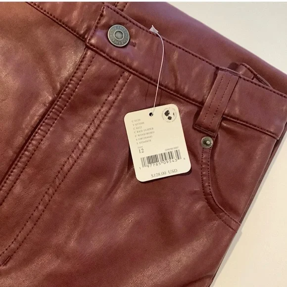 Free People City Slicker Maxi Skirt Red Jasper 12 New - Picture 1 of 3